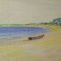 Drawing Antique landscape Sea Marina With Boats Beach Pencil On paper BM53.6A