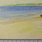Drawing Antique landscape Sea Marina With Boats Beach Pencil On paper BM53.6A