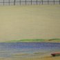 Drawing Antique landscape Sea Marina With Boats Beach Pencil On paper BM53.6A