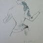 Antique Drawing Portrait Feminine Pen On paper France First 900 BM53.5H