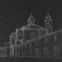 View Church Piedmont Old Painting White Black On Board Of Masonite