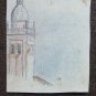 Drawing Antique Architectural Campanile Modena 1940 About Pencil On paper P28.6