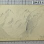Antique Sketch landscape Alpine Alps Mountains Drawing Pencil On paper BM53.6C