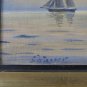 Antique Painting Danish Signed oil Linen Denmark Boat Sailing Painting R136