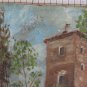 Old Painting Small Size landscape Small Church Countryside Painting X4
