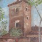 Old Painting Small Size landscape Small Church Countryside Painting X4