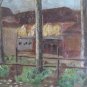 Old Painting Small Size landscape Small Church Countryside Painting X4