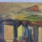 Old Painting Years 50 Signed Dated View City Colorful Painting Bsn