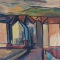Old Painting Years 50 Signed Dated View City Colorful Painting Bsn