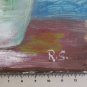 5 1/8x7 1/8in Small Painting Blossom Rose Red Painting Floral oil Signed Rs X13