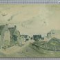 Antique Dicpinto Beginning Century View Borgo French Waterlily On paper BM53.6D