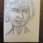 Drawing Antique Pencil On paper Opera Studio For Face Of Young Sketch P28.5