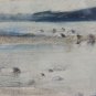 Painting Antique landscape Denmark Nineteenth Century Signed Dated 1897 Frame