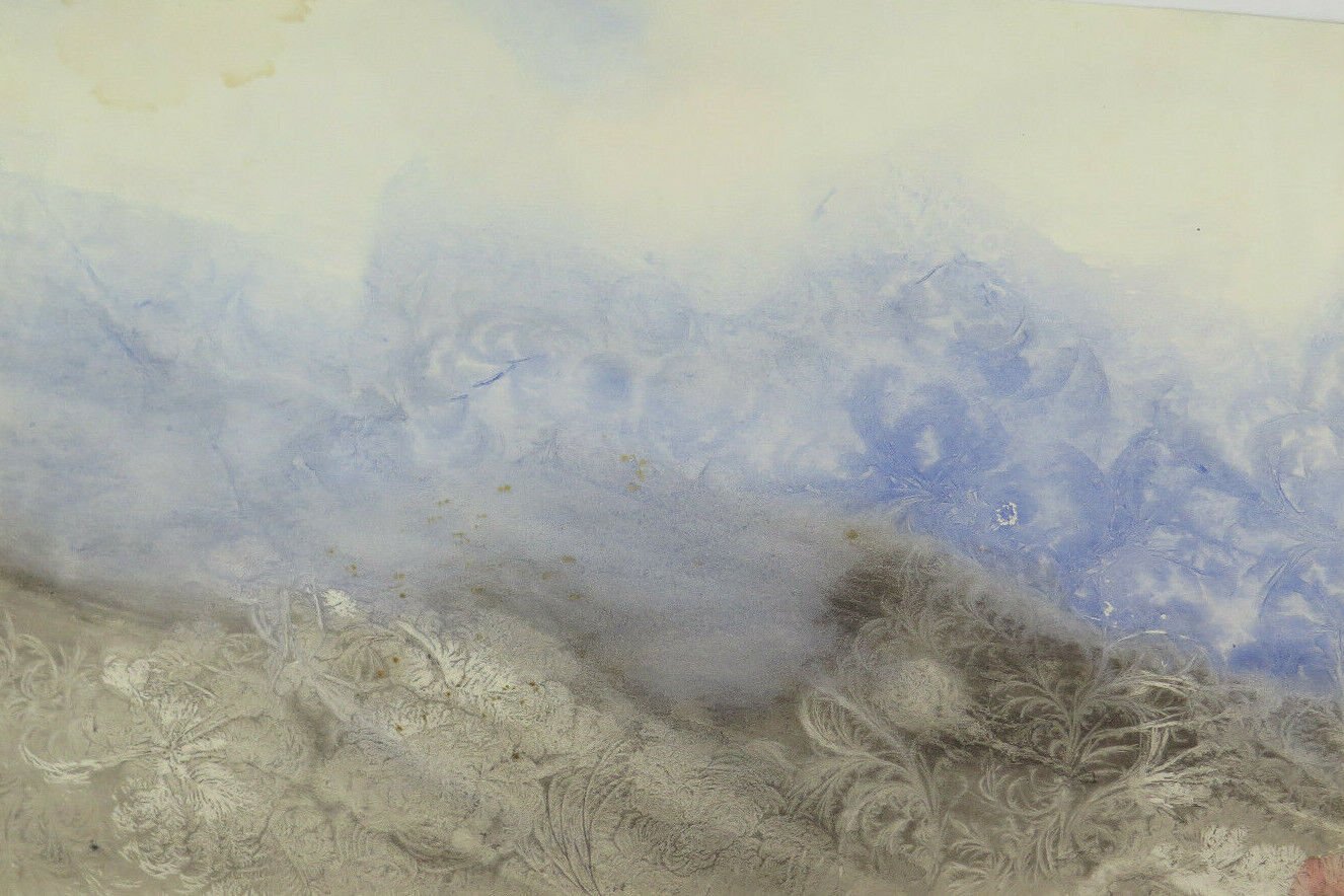 Old Painting Abstract Painting Watercolour Technical Of Frost Vintage Author P14