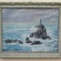 Antique Painting oil Painter Dolphin Gagnor 1894-1970 Marine landscape Sea BM51