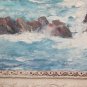Antique Painting oil Painter Dolphin Gagnor 1894-1970 Marine landscape Sea BM51