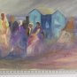 Painting oil Signed Aimaretto Vintage Years' 90 Shapes Msenza Face To Sea x8