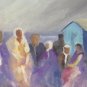 Painting oil Signed Aimaretto Vintage Years' 90 Shapes Msenza Face To Sea x8