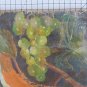 Nature Still Fruit Grape Painting Antique Small Size Oil On Board MD12
