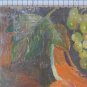 Nature Still Fruit Grape Painting Antique Small Size Oil On Board MD12