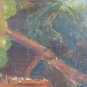 Nature Still Fruit Grape Painting Antique Small Size Oil On Board MD12