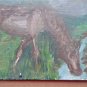 9 3/8x7 1/2in Painting Antique Small Size With Horse Spain First Half Of 900