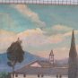 Old Painting Small Size View Small Church Countryside Painting X4
