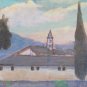 Old Painting Small Size View Small Church Countryside Painting X4