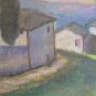 Old Painting Small Size View Small Church Countryside Painting X4