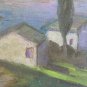 Old Painting Small Size View Small Church Countryside Painting X4