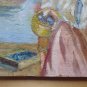 Old Painting To oil Small Size Signed Woman To Market Fish MD1