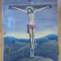 Old Painting Spanish Crucifixion Christ Painting oil Signed Dated MD6