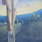 Old Painting Spanish Crucifixion Christ Painting oil Signed Dated MD6