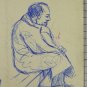 Portrait Man Old Drawing Sketch Pen Painter G.Pancaldi Modena P28.10