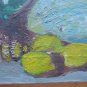 Old Painting Spanish Navy Sea Boat Fishes Vintage oil On Linen '900 MD7