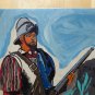 Old Painting Spanish Signed Pepillo Figure Soldier Dedication To Retro MD3