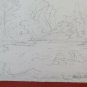 Drawing Antique landscape Woods Trees France Beginning Century Pencil BM53.5C