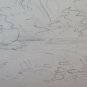 Drawing Antique landscape Woods Trees France Beginning Century Pencil BM53.5C