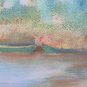Antique Drawing landscape Countryside Riva lake With Boats France '900 BM53.6B