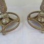 Pair Of Lamps Table Wrought Iron & Bronze Handmade Vintage CH35