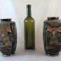 Couple Vases IN Ceramic Japanese Japan Asia Vintage Style Satsuma BM20