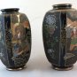 Couple Vases IN Ceramic Japanese Japan Asia Vintage Style Satsuma BM20