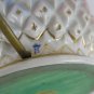 Table Lamp IN/Heated Gantry Capodimonte A Pinecone Golden Lampshade Vintage VN5