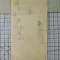 Drawing Antique Pen On paper Knight Datto 12 & Signed France '900 BM53.6A