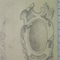 Antique Drawing With Studies For Mirrors Beginning Early Pencil On paper BM53.6B
