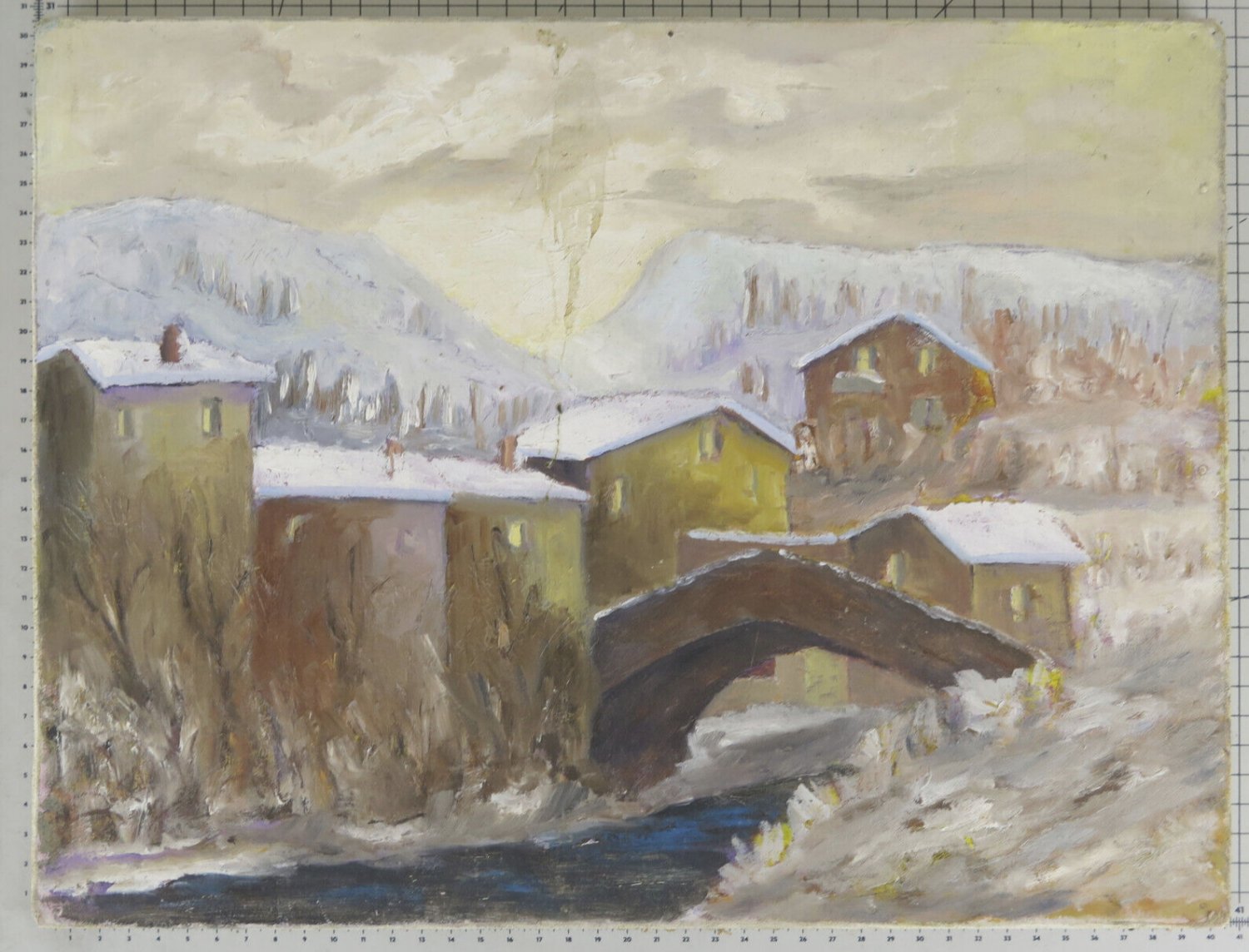 Case IN Liguria Painting oil View Opera Painter Paolo Aimaretti x8