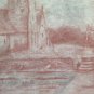 Antique Drawing Of Painter French Pierre Duteurtre Dut landscape Campi BM53.1