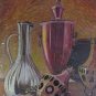 Old Painting oil Board Signed Reynaud Nature Still Painting Metaphysical Bsn