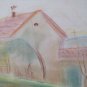 Drawing Antique The Louviere Belgium View Case Countryside Scizzo Sketch BM53.6C