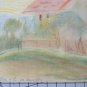 Drawing Antique The Louviere Belgium View Case Countryside Scizzo Sketch BM53.6C